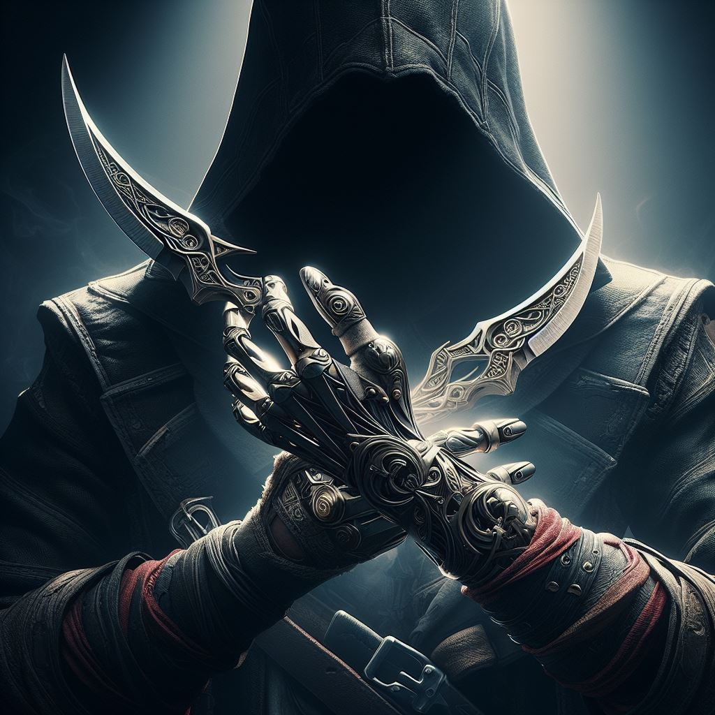 Hidden blade of the Assassin’s Creed: A retractable wrist blade ready for stealthy assassinations.